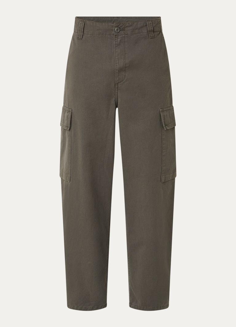 Carhartt WIP Heren Kade loose fit cargobroek met klepzakken in de kleur Legergroen, maat: 30