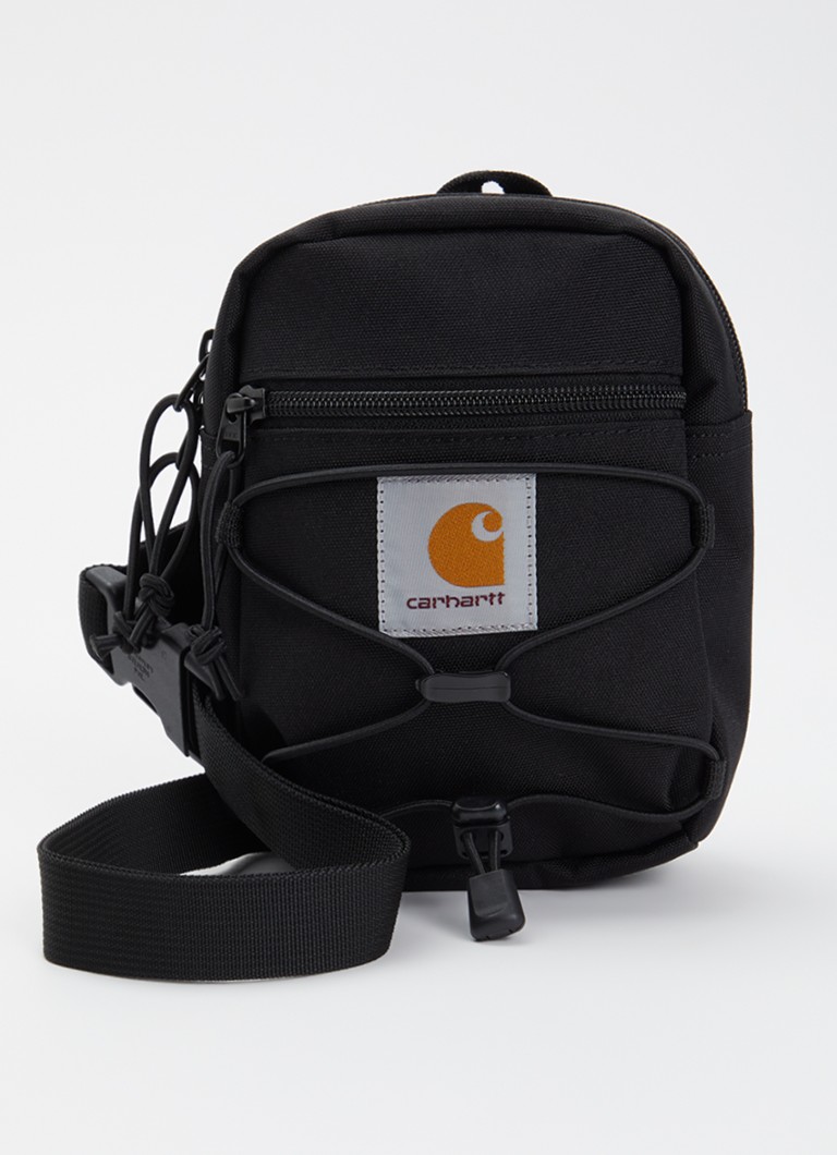 Carhartt WIP Heren Kickflip schoudertas met logo in de kleur Zwart, maat: One Size