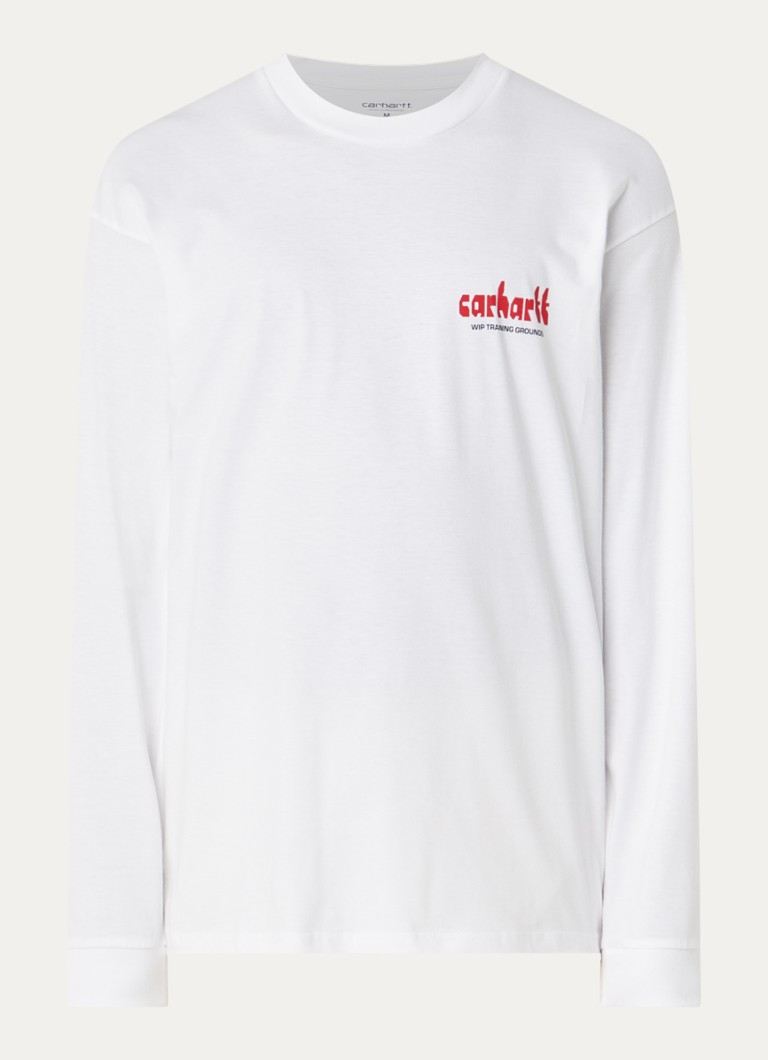 Carhartt WIP Heren Framework longsleeve met logo- en backprint in de kleur Wit, maat: S