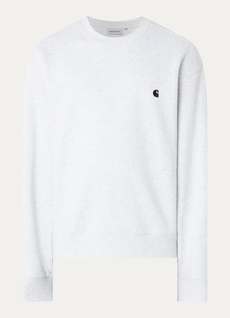 Carhartt WIP Heren Mack sweater met logo in de kleur Grijsmele, maat: XL