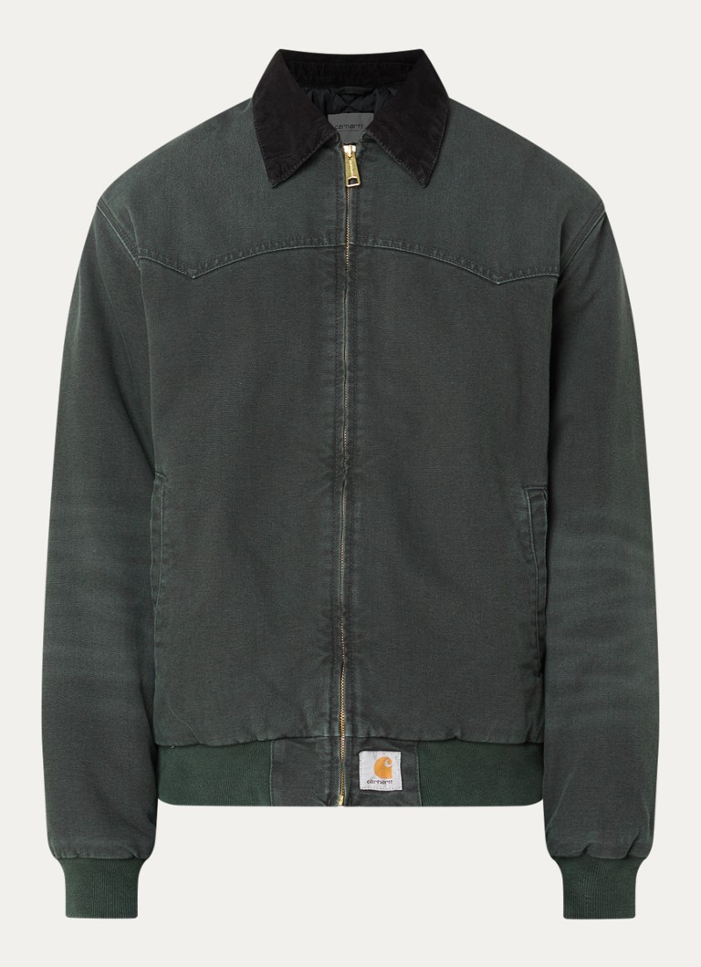 Carhartt WIP Heren Santa Fe gewatteerd barn jack in de kleur Donkergroen, maat: L