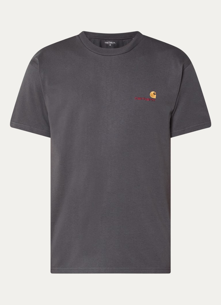 Carhartt WIP Heren T-shirt met logo in de kleur Antraciet, maat: S