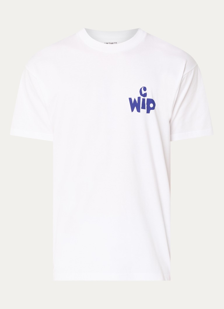 Carhartt WIP Heren T-shirt met logo- en backprint in de kleur Wit, maat: XL