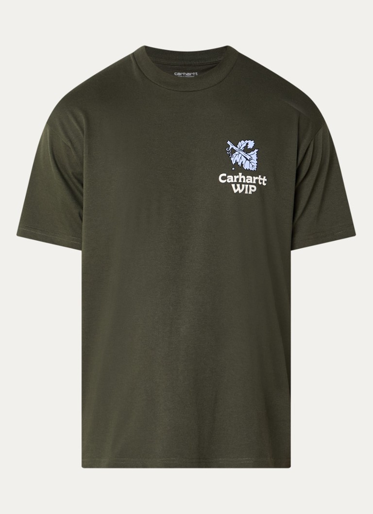 Carhartt WIP Heren Grape Picker T-shirt met logo- en backprint in de kleur Groen, maat: S