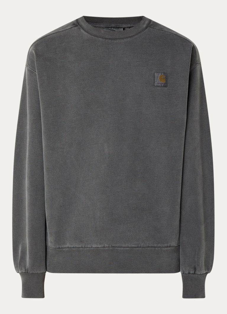 Carhartt WIP Heren Vista sweater met logoborduring in de kleur Antraciet, maat: M