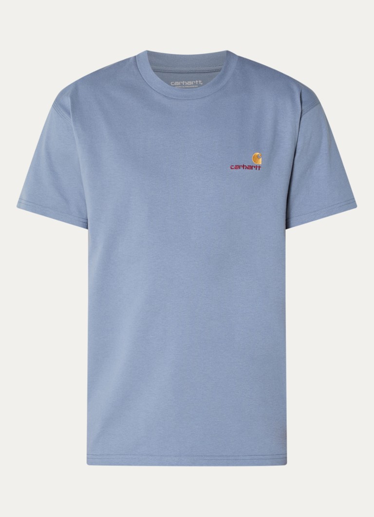 Carhartt WIP Heren T-shirt van katoen met logoborduring in de kleur Blauw, maat: S