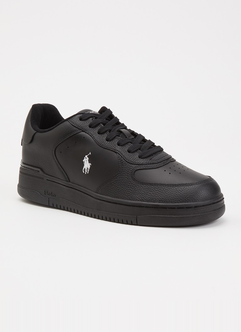 Ralph Lauren Heren Masters Court sneaker met logo in de kleur Zwart, maat: 44