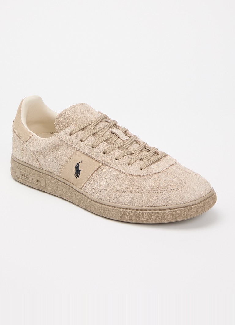 Ralph Lauren Heren Bedford sneaker van suède met leren details en logoborduring in de kleur Beige, maat: 44