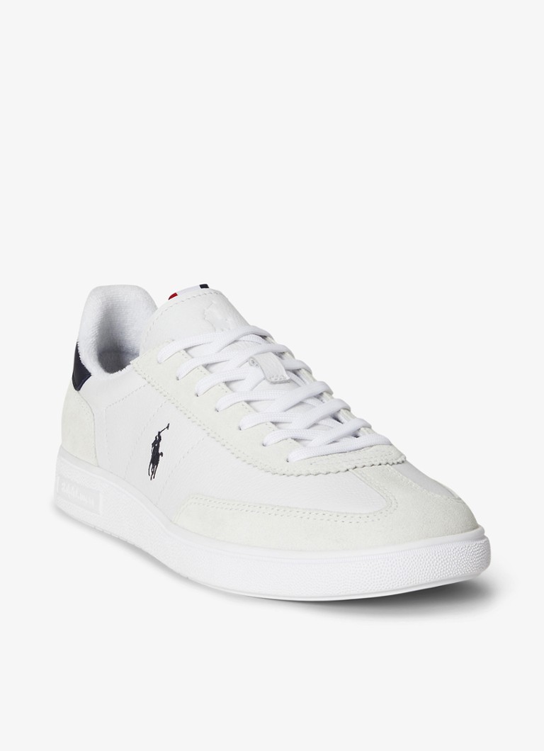 Ralph Lauren Heren Bedford sneaker van leer met details van suède in de kleur Wit, maat: 42