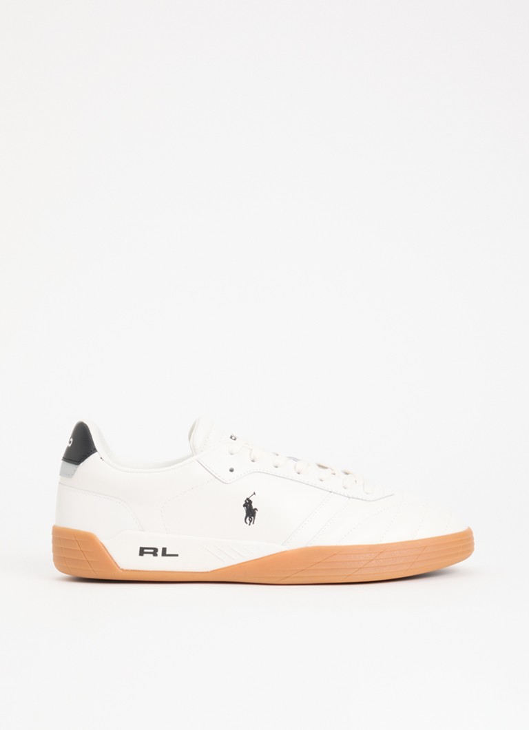 Ralph Lauren Heren Broome sneaker van leer met logoborduring in de kleur Wit, maat: 43
