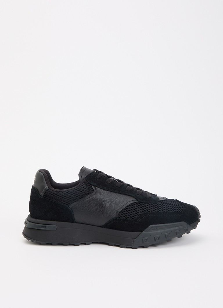 Ralph Lauren Heren Eldridge sneaker van mesh met leren details in de kleur Zwart, maat: 43