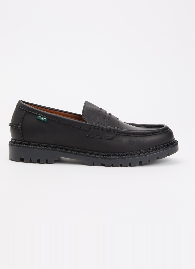 Ralph Lauren Heren Jett loafer van leer in de kleur Zwart, maat: 46