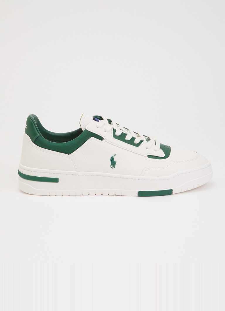 Ralph Lauren Heren Kenmare sneaker van leer in de kleur Groen, maat: 44