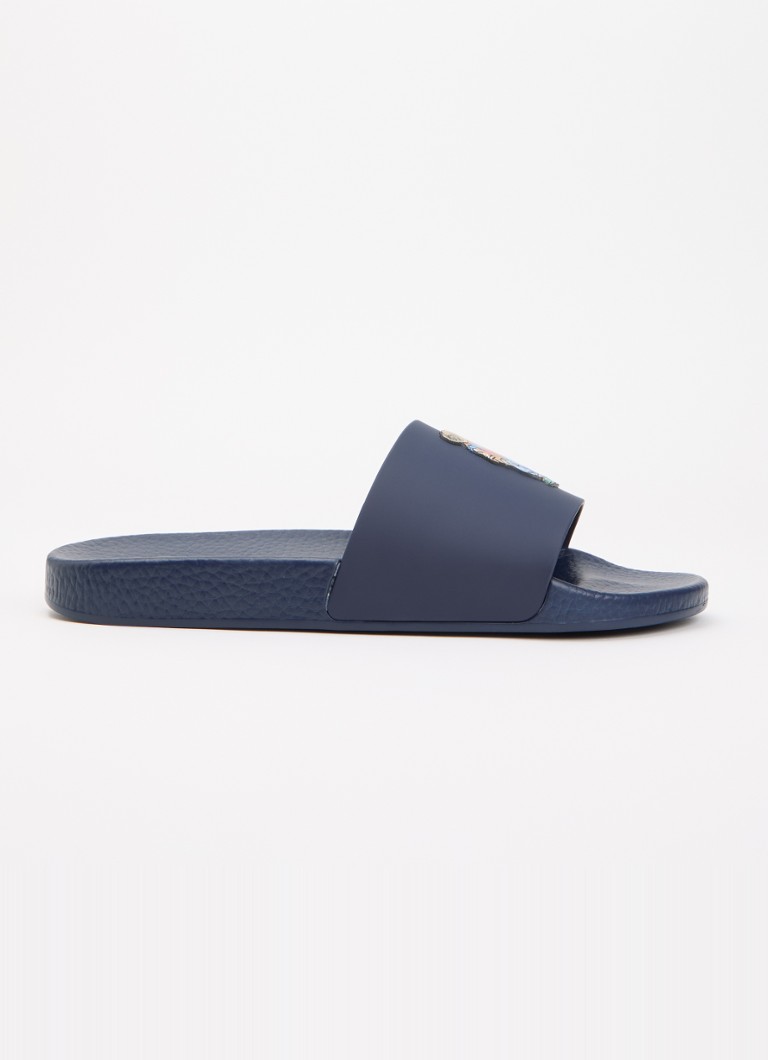 Ralph Lauren Heren Polo Bear slipper in de kleur Royalblauw, maat: 43