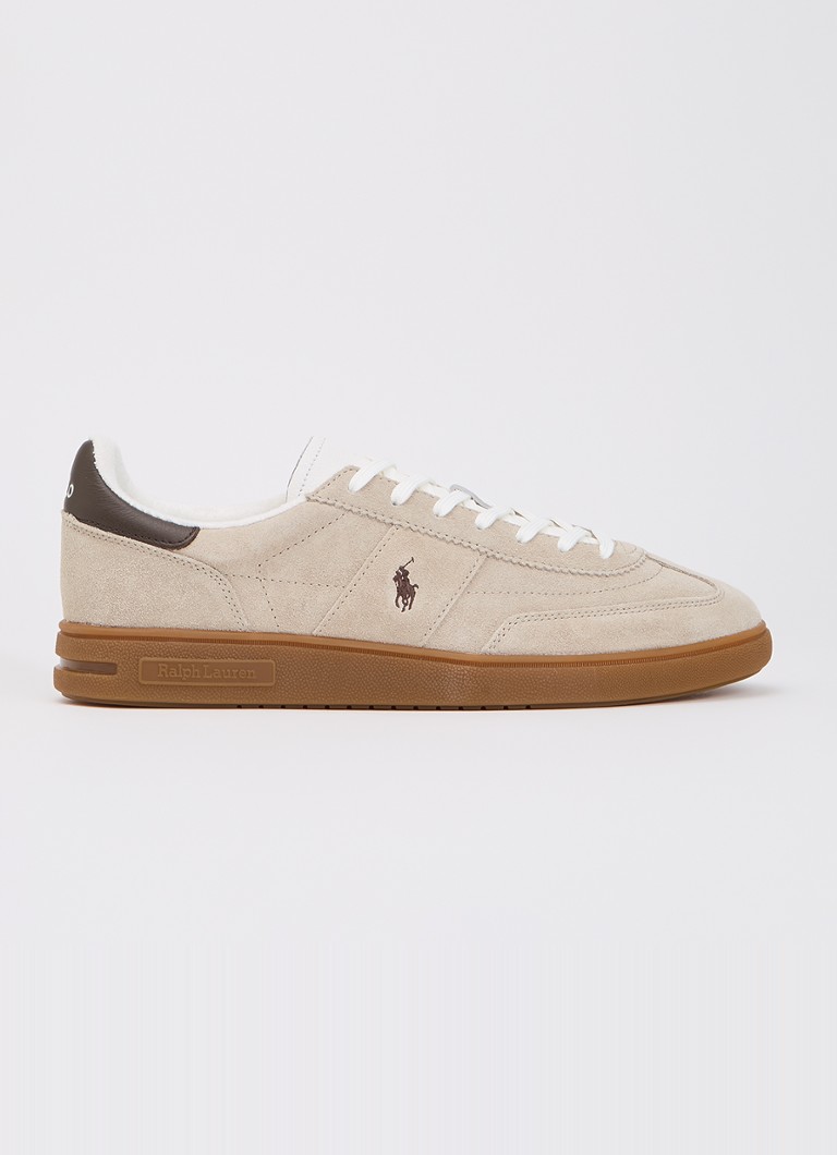 Ralph Lauren Heren Bedford sneaker van suède met details van leer in de kleur Beige, maat: 43