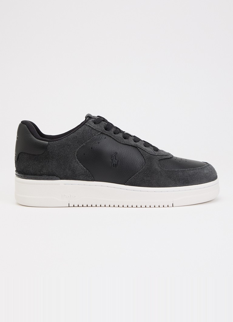 Ralph Lauren Heren Masters Court sneaker van leer in de kleur Zwart, maat: 41