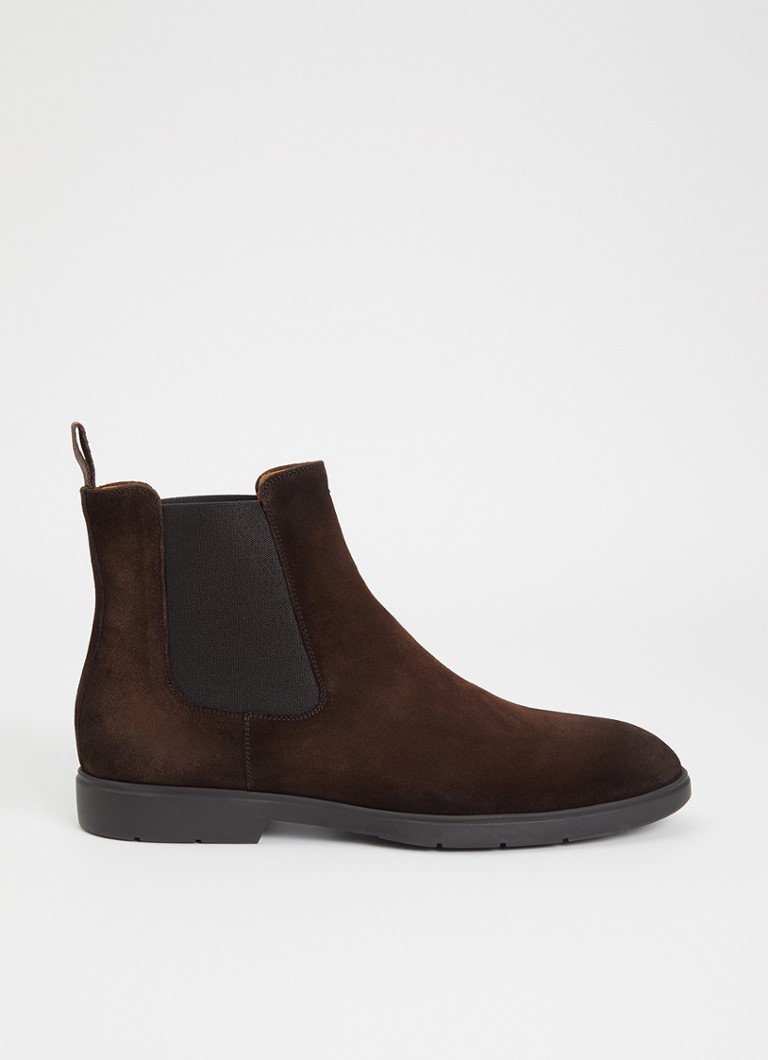 Magnanni Heren Chelsea boot van suède in de kleur Chocoladebruin, maat: 42