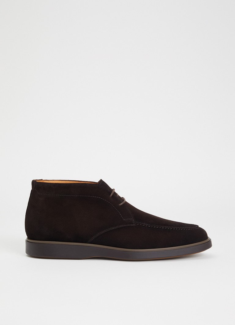 Magnanni Heren Casual veterschoen van suède in de kleur Donkerbruin, maat: 44