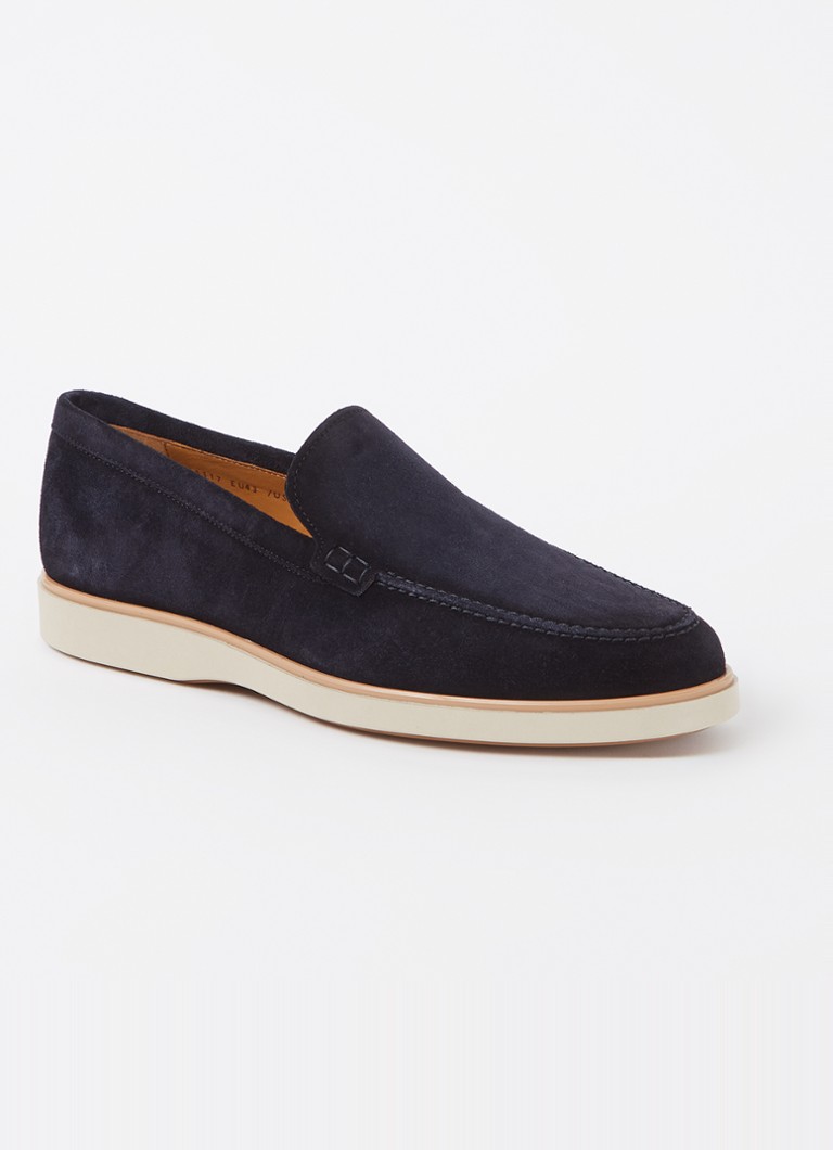 Magnanni Heren Loafer van suède in de kleur Donkerblauw, maat: 43