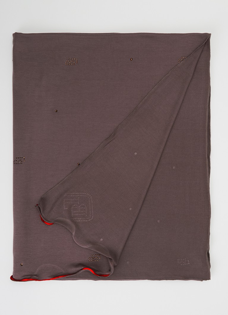 BYLIMA Dames Initials sjaal met strass 190 x 60 cm