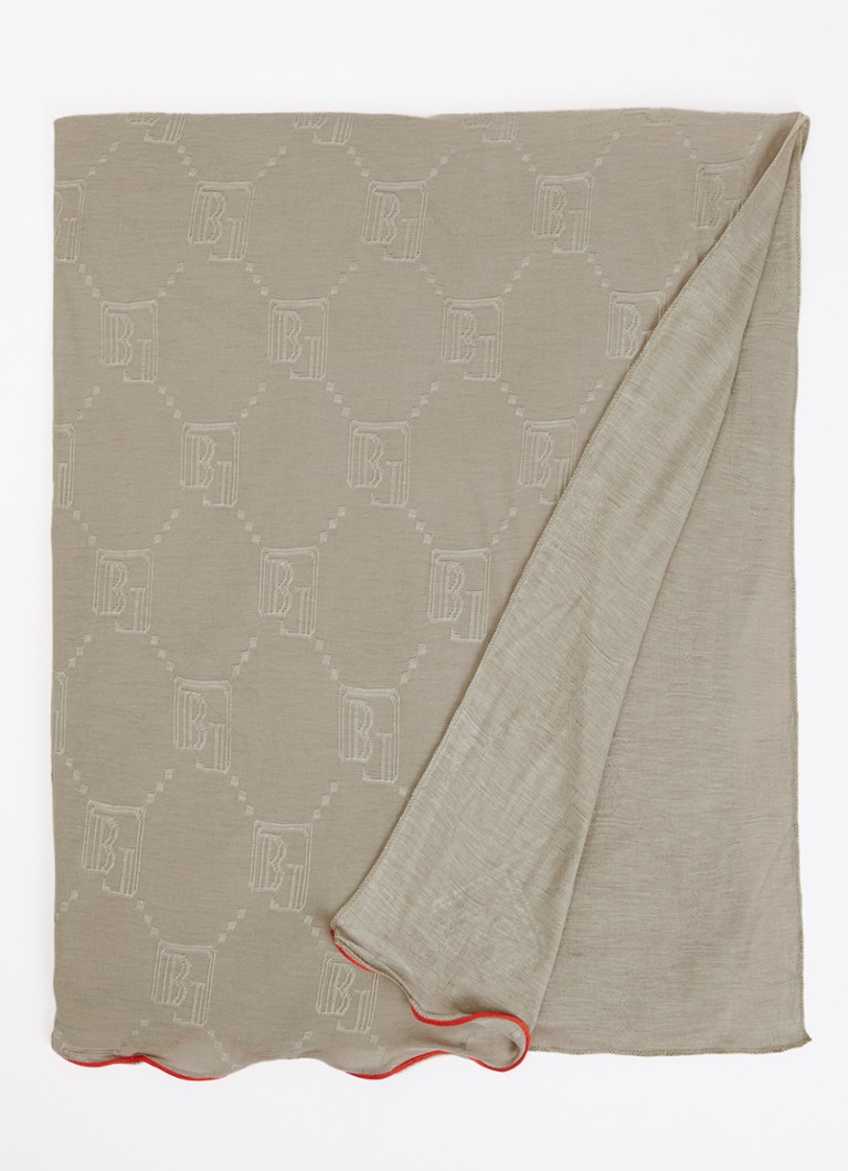 BYLIMA Dames Enchanté sjaal met logoprint 200 x 75 cm