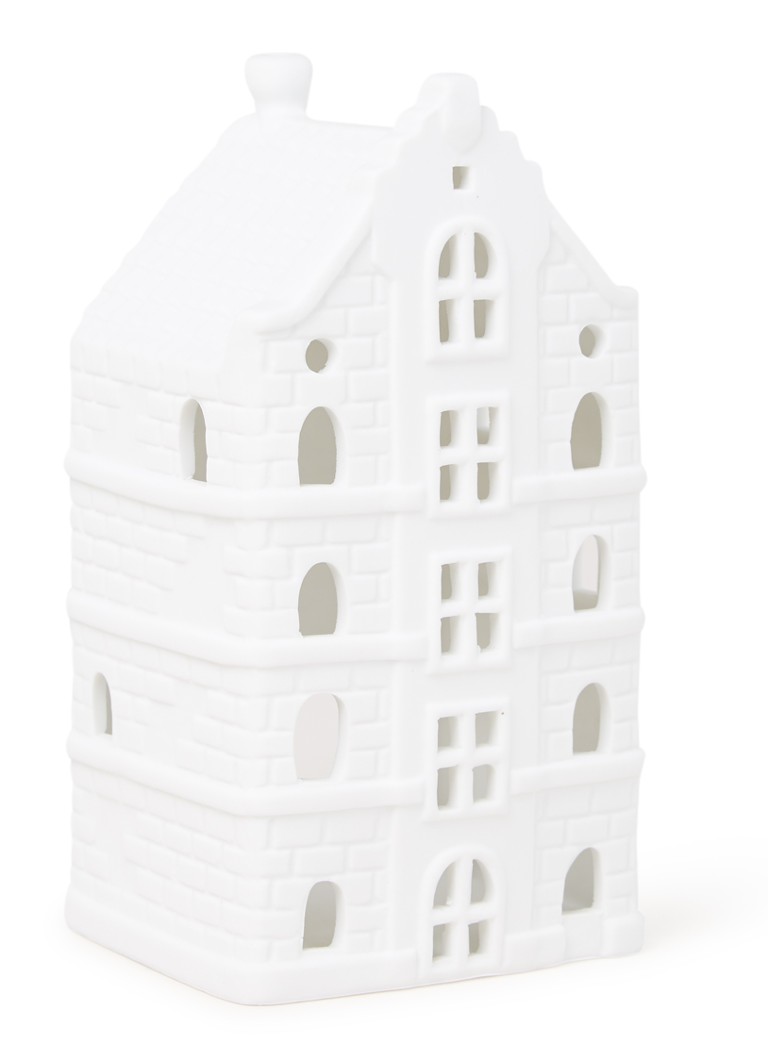 &Klevering Canal house waxinelichthouder 16 cm Wit - Deal
