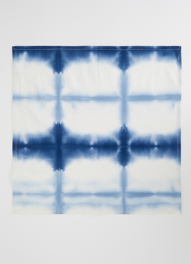 Vtwonen Servetten met tie-dye dessin 50 x 50 cm Blauw - Deal