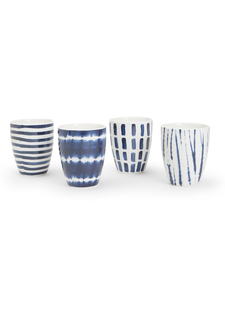 Vtwonen Mok 40 cl set van 4 Blauw - Deal