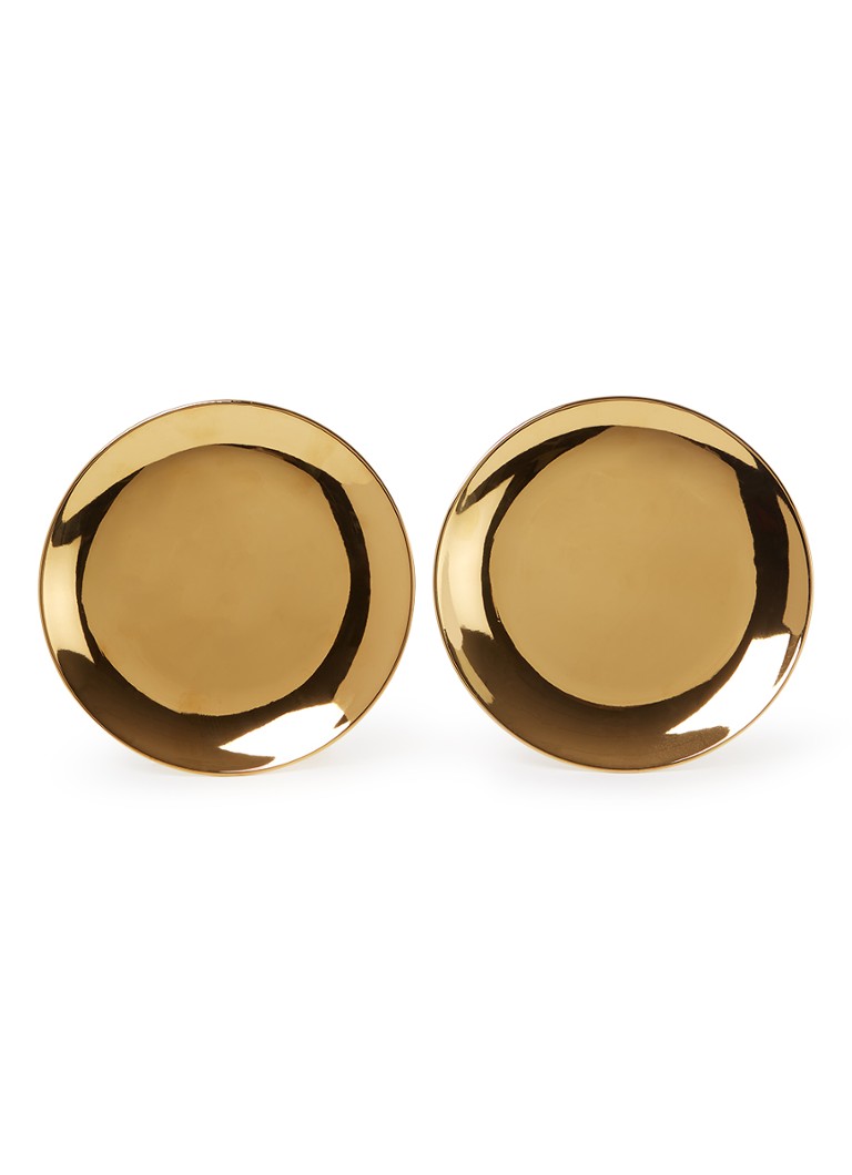 Vtwonen Gold ontbijtbord 20 cm set van 2 Goud - Deal