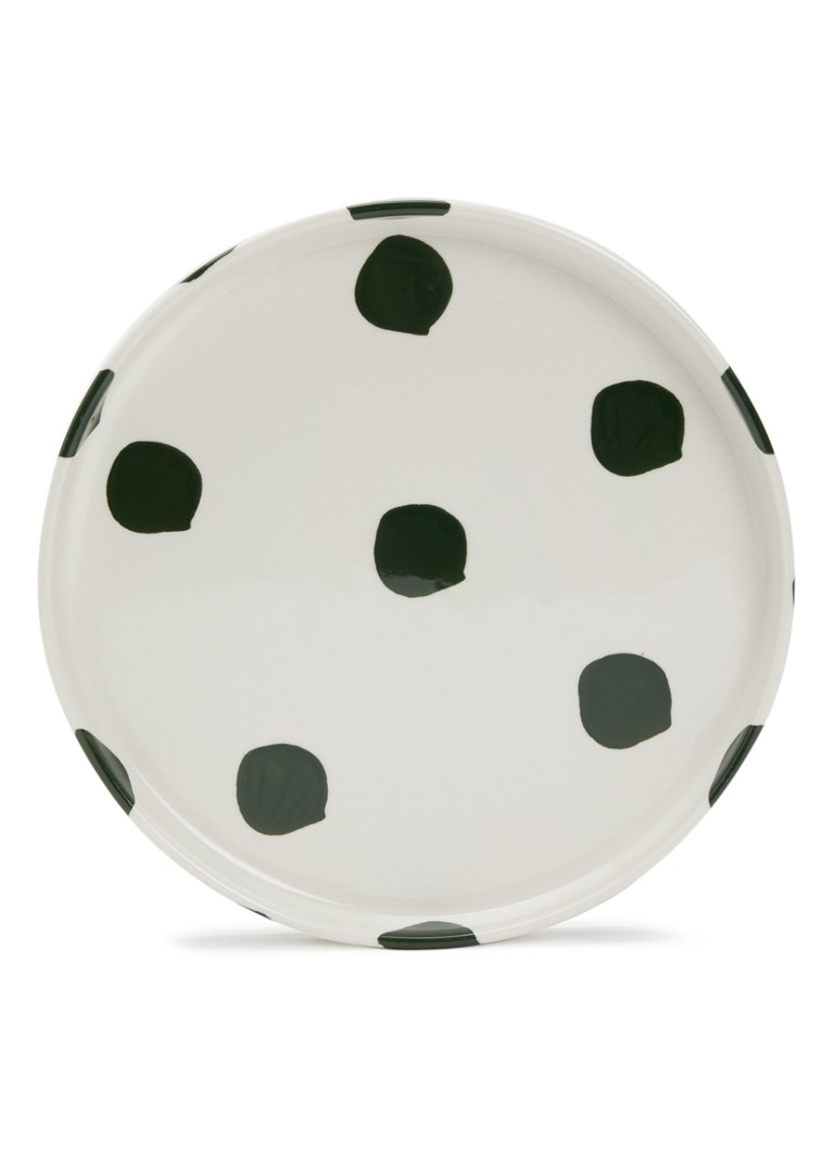 Vtwonen Dots ontbijtbord 20 cm Donkergroen - Deal