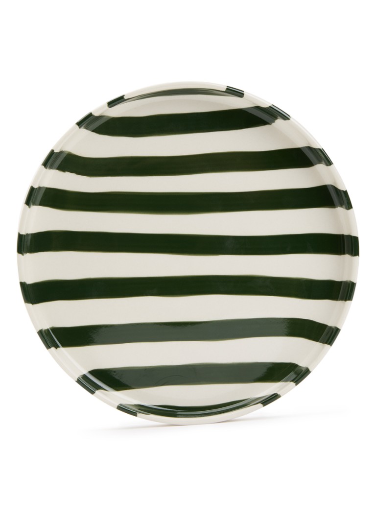 Vtwonen Stripes ontbijtbord 20 cm Donkergroen - Deal
