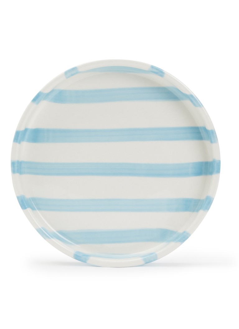 Vtwonen Stripes gebaksbordje 13 cm Lichtblauw - Deal