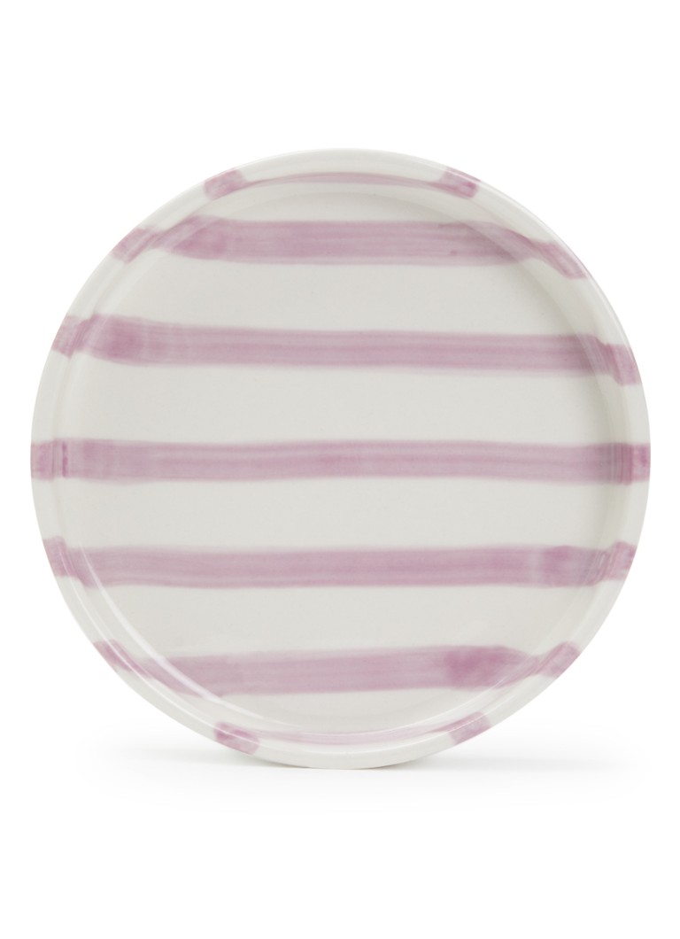 Vtwonen Stripes gebaksbordje 13 cm Lila - Deal