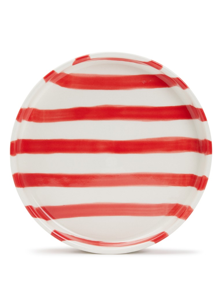 Vtwonen Stripes gebaksbordje 13 cm Rood - Deal
