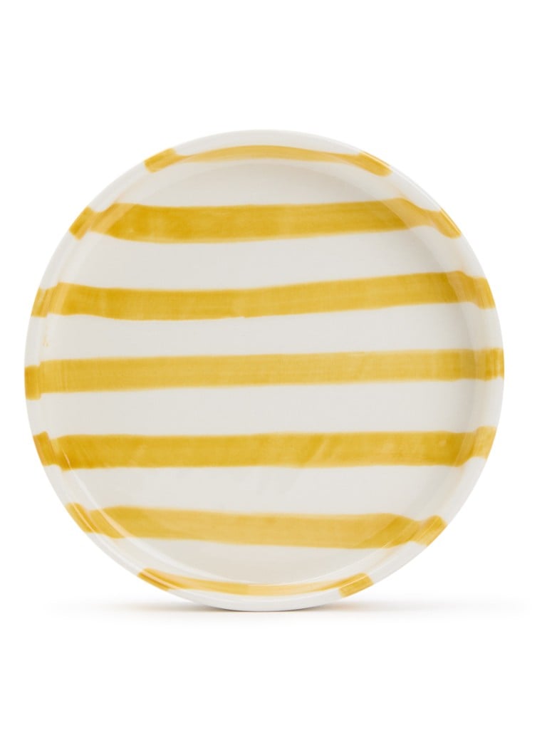 Vtwonen Stripes gebaksbordje 13 cm Geel - Deal
