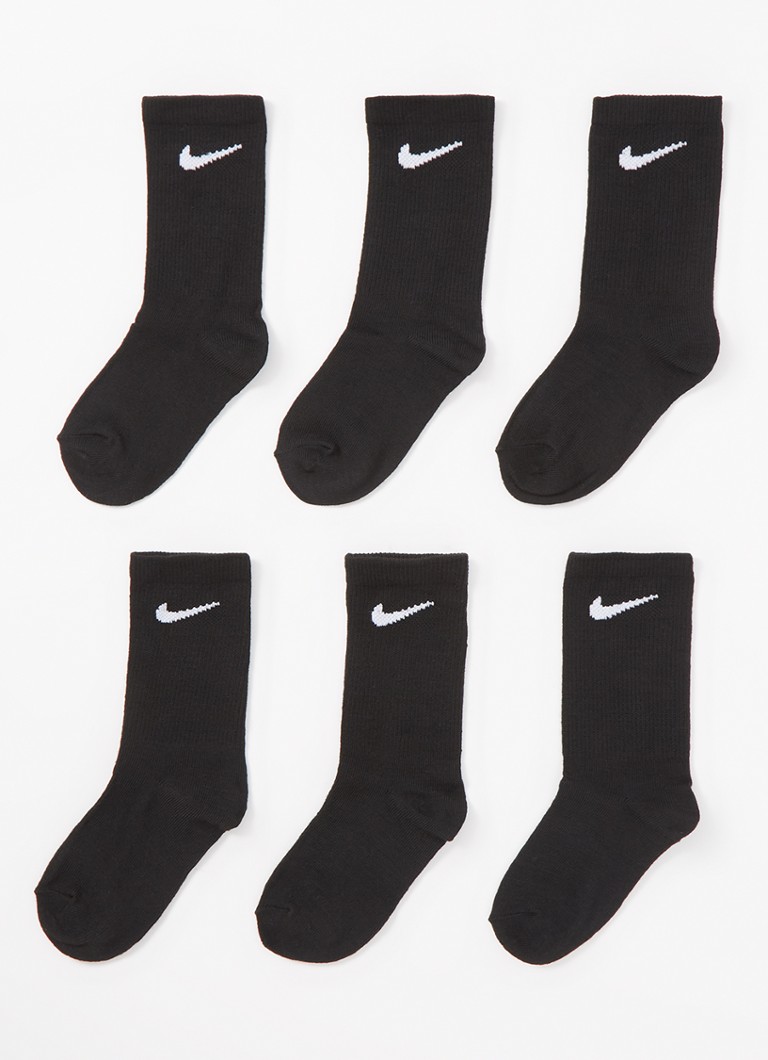Nike Meisjes Sokken met logo in 6-pack in de kleur Zwart, maat: ONE SIZE