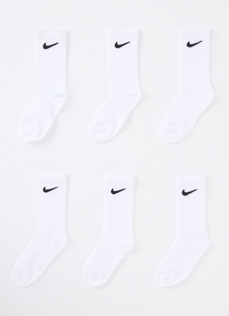 Nike Meisjes Sokken met logo in 6-pack in de kleur Wit, maat: ONE SIZE