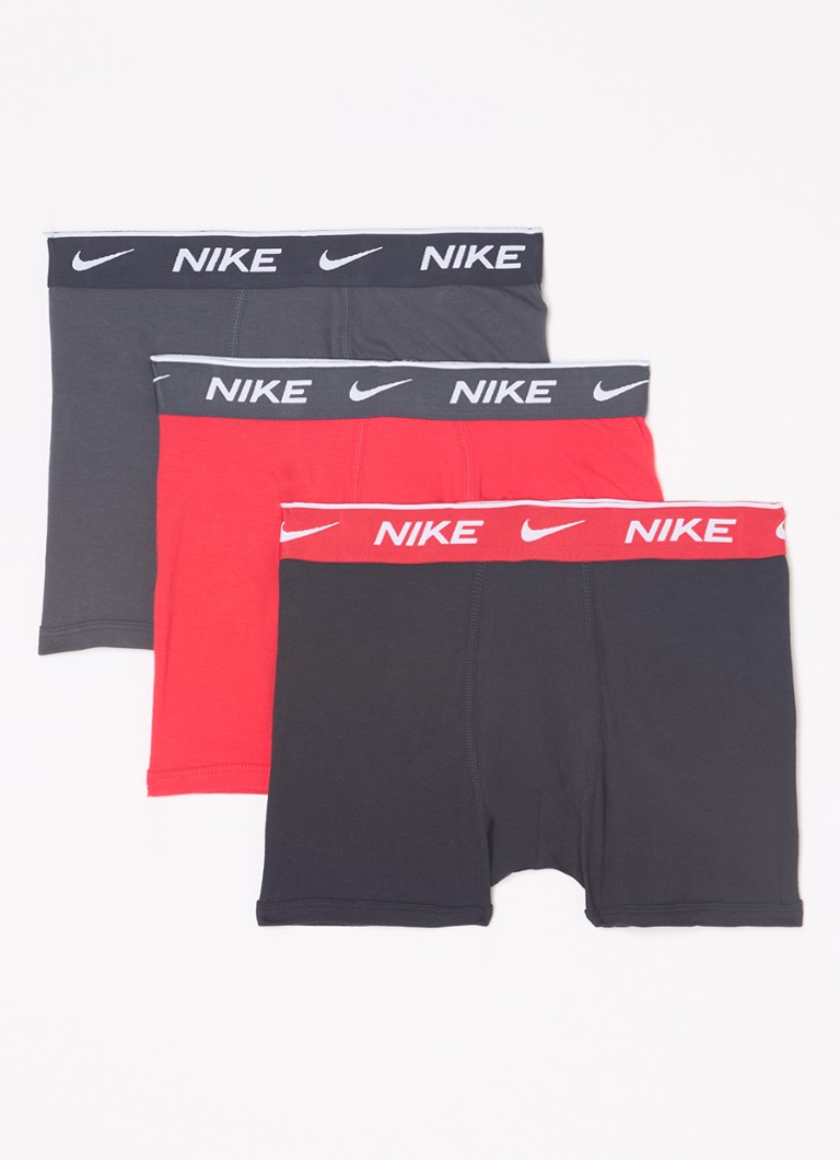 Nike Jongens Boxershorts met logoband in 3-pack in de kleur Rood, maat: 8-10YR