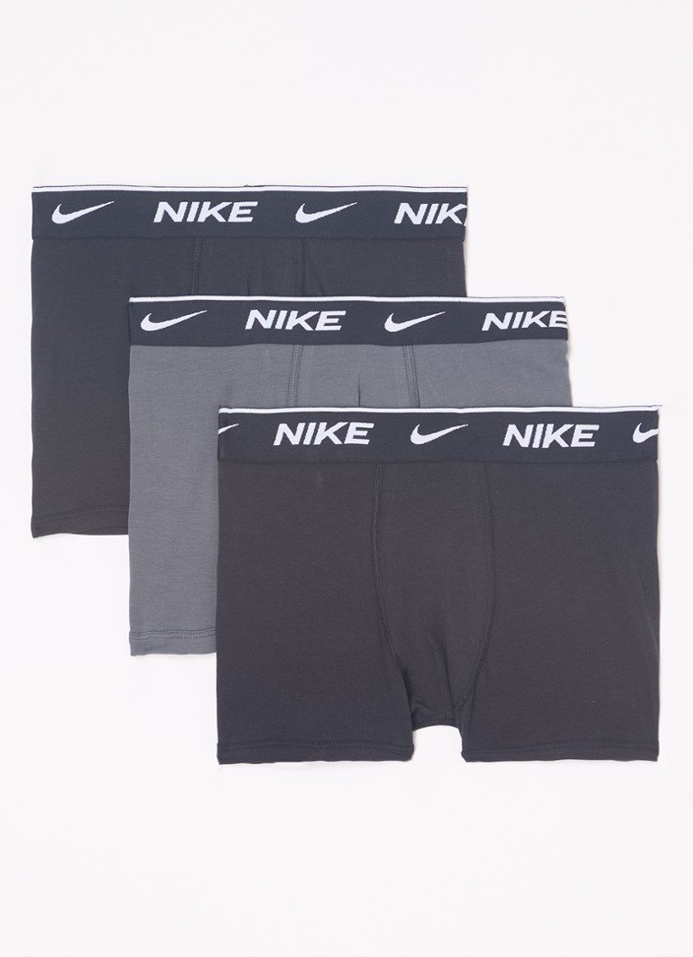 Nike Jongens Boxershorts met logoband in 3-pack in de kleur Donkergrijs, maat: 8-10YR