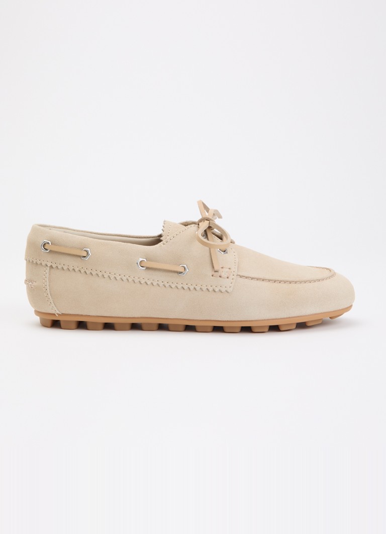Hogan Dames Bootschoen van suède in de kleur Beige, maat: 37