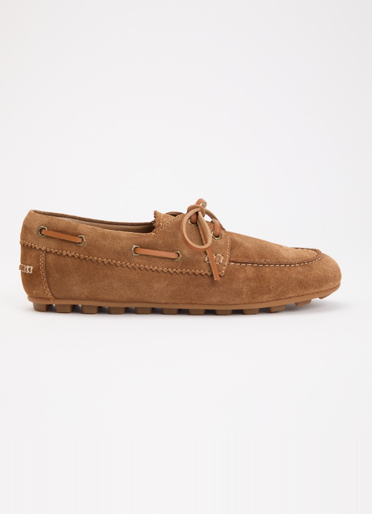 Hogan Dames Bootschoen van suède in de kleur Lichtbruin, maat: 37