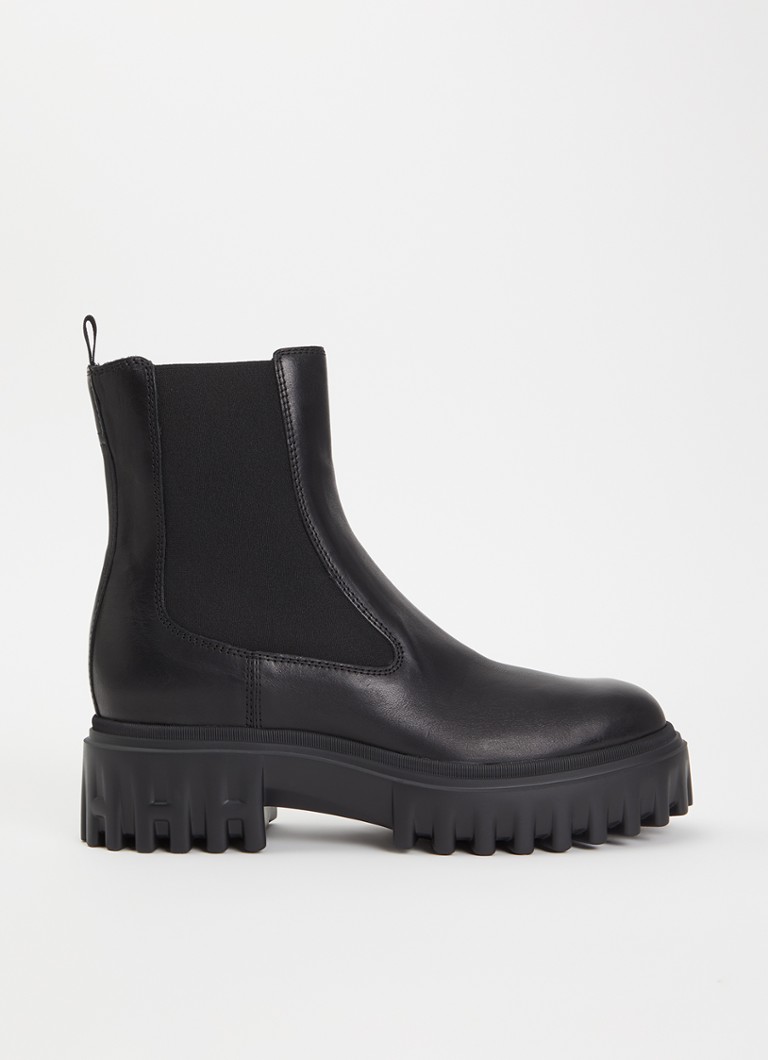 Hogan Dames H700 chelsea boot van leer in de kleur Zwart, maat: 40