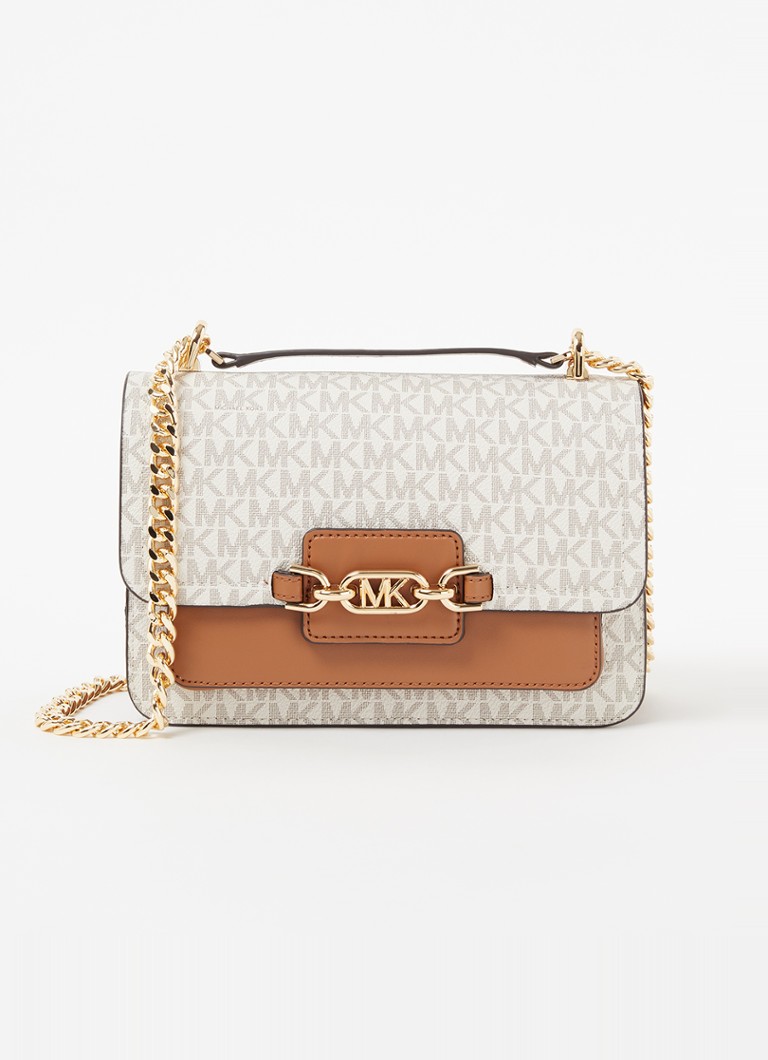 Michael Kors Dames Heather Large schoudertas met logoprint in de kleur Beige, maat: 1 SIZE