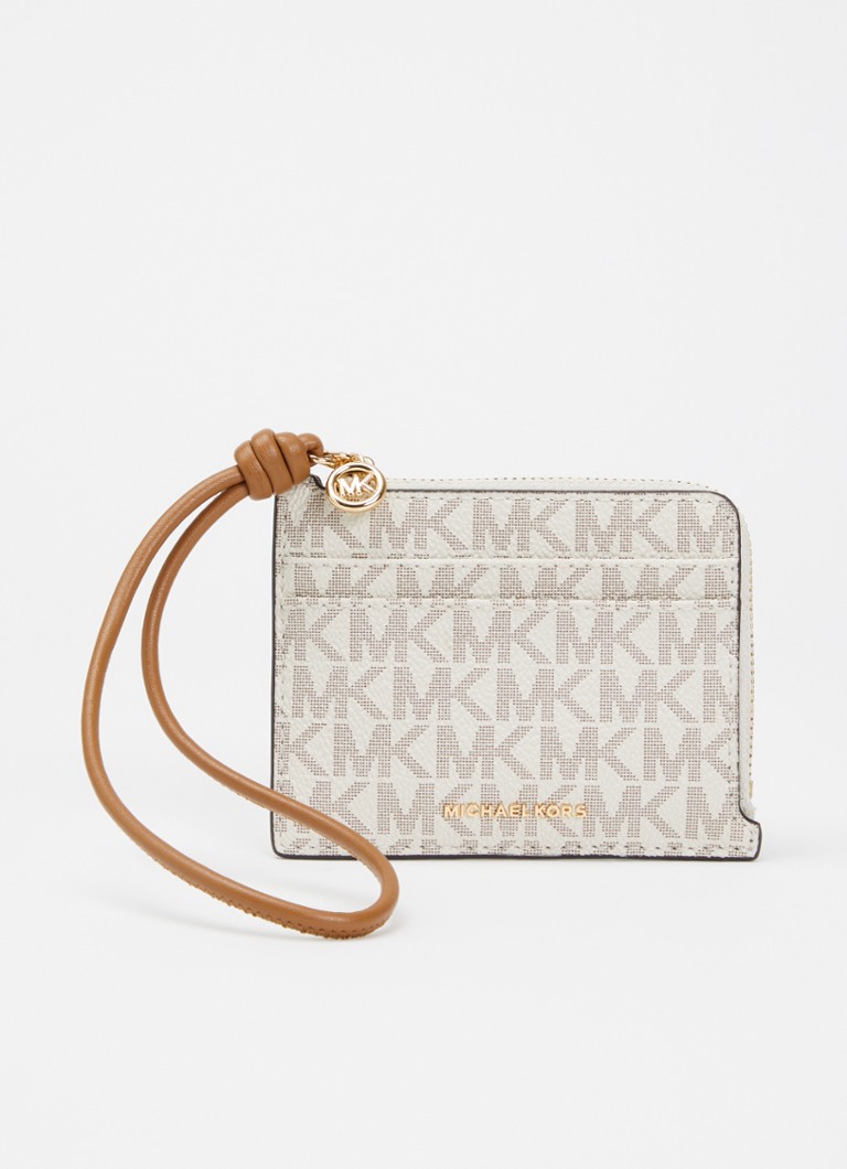 Michael Kors Dames Jet Set Small pasjeshouder met logoprint in de kleur Beige, maat: 1SZ