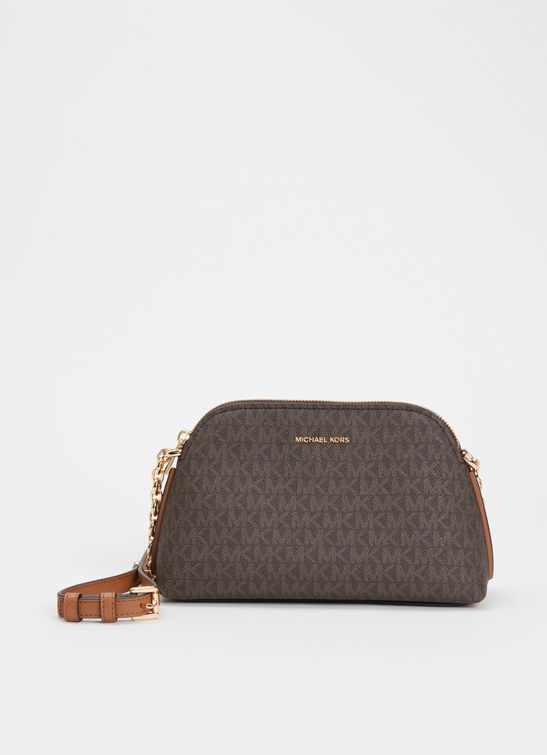 Michael Kors Dames Freddie Small crossbodytas met logoprint en verstelbare schouderriem in de kleur Donkerbruin, maat: 1SZ