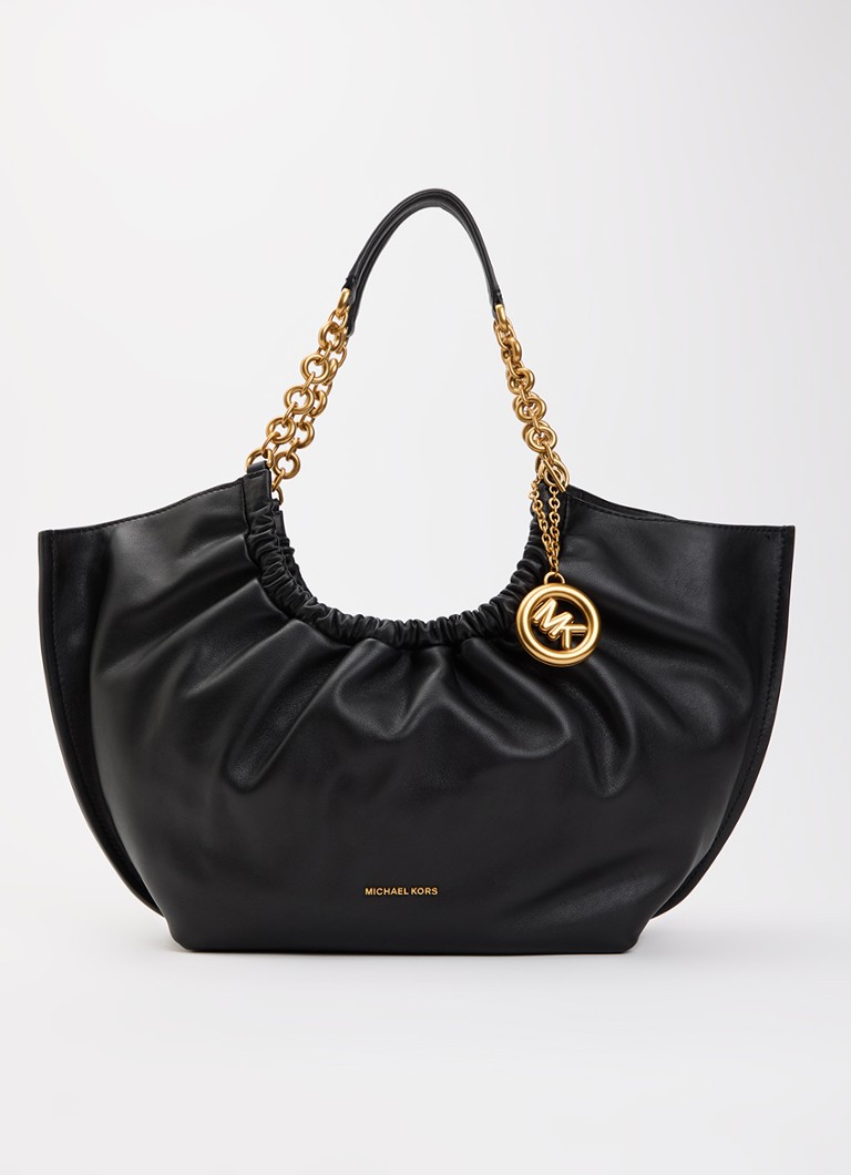 Michael Kors Dames Indie schoudertas van leer in de kleur Zwart, maat: one size