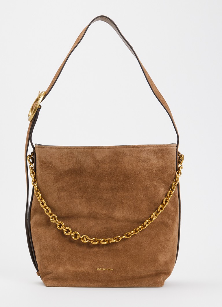 Michael Kors Dames Nolita Large schoudertas van suède met verstelbare schouderriem in de kleur Roestbruin, maat: one size