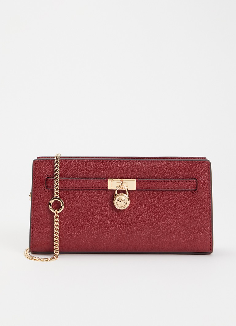 Michael Kors Dames Clutch van leer met afneembare schouderriem in de kleur Kersenrood, maat: 1SZ