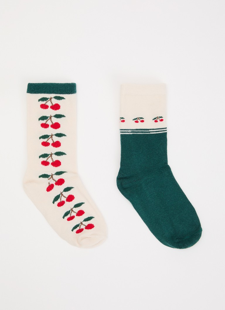Konges Sløjd Meisjes Sokken met print in 2-pack in de kleur Multicolor, maat: 25/28