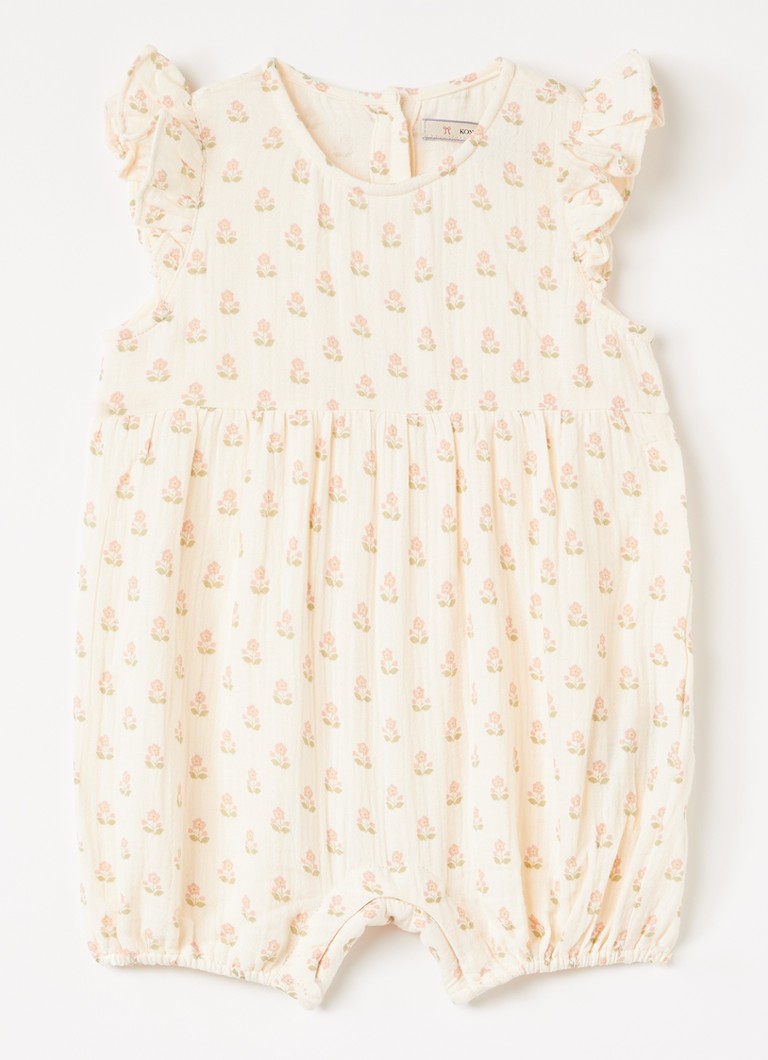 Konges Sløjd Meisjes Coco jurk met bloemenprint in de kleur Creme, maat: 6M=68